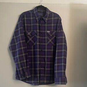 Dickies Men's Purple Plaid Button Down Shirt